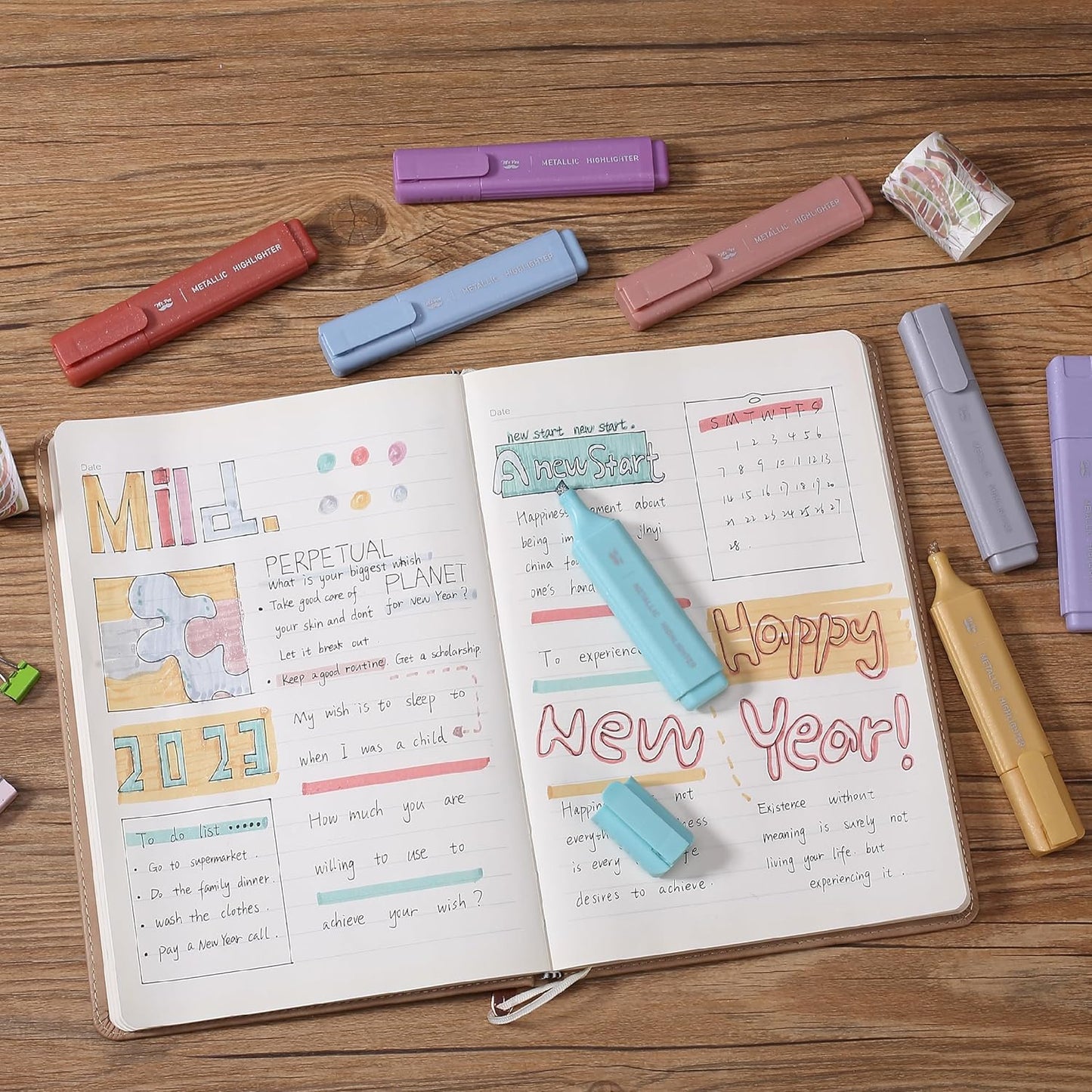 Mr. Pen- Glitter Highlighters, 8Pack, Metallic Colors, Chisel Tip Aesthetic Highlighters, Cute Highlighters for School, Highlighters Aesthetic, School Highlighters, Cute Markers