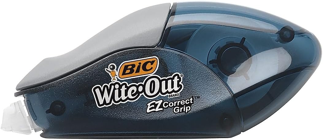 BIC Wite-Out Brand EZ Correct Grip Correction Tape, 33.5 Feet, 2-Count Pack of white Correction Tape, Fast, Clean and Easy to Use Tear-Resistant Tape Office or School Supplies