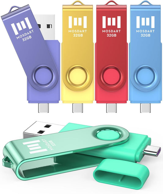 MOSDART 32GB Fat32 USB C Flash Drive