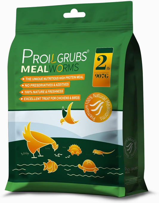 PROILGRUBS 2 LBS Dried Mealworms Super High Protein Nutritious