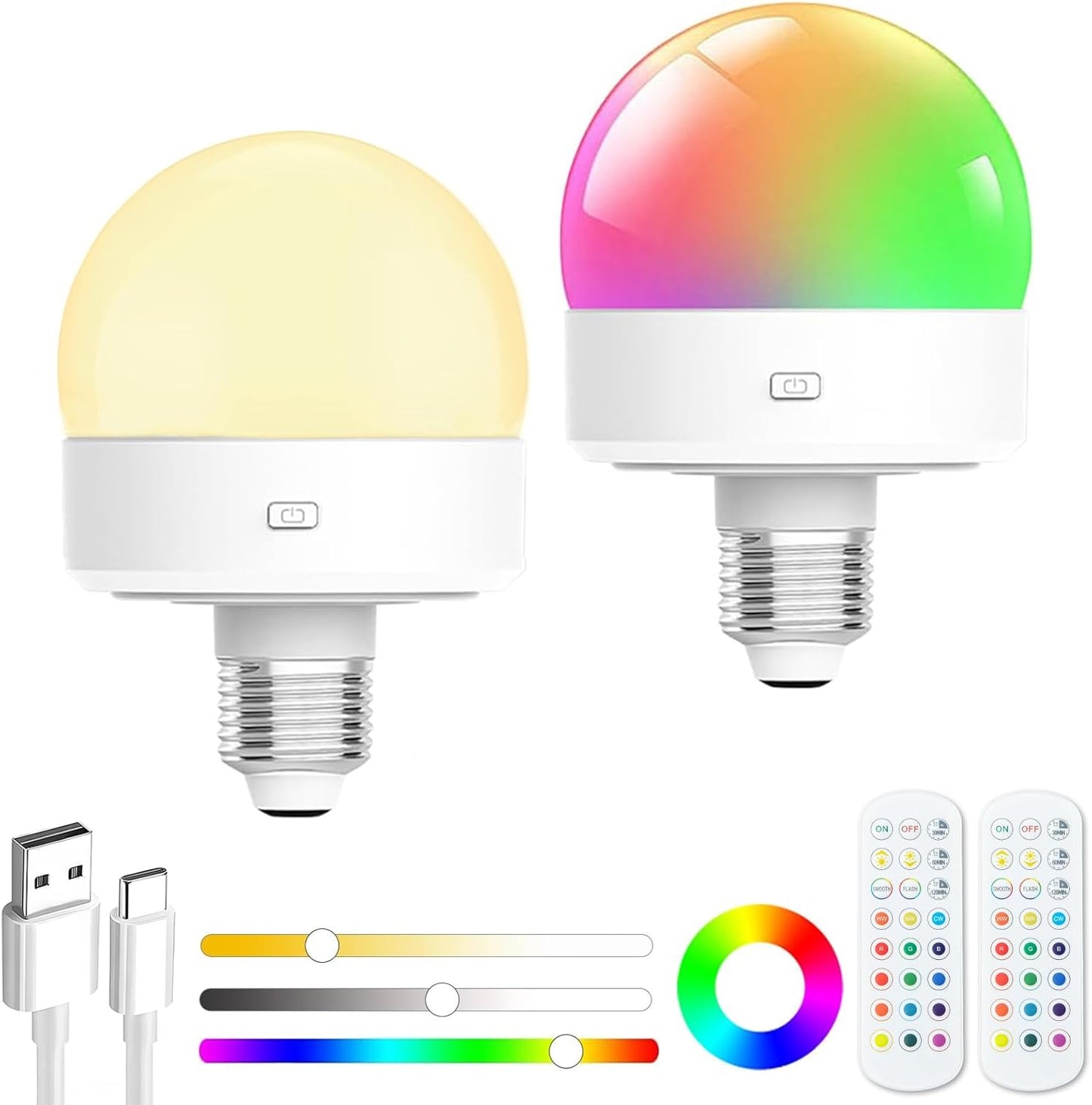 Rechargeable Light Bulbs with Remote