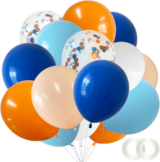 ANSOMO Blue and Orange Latex Balloons