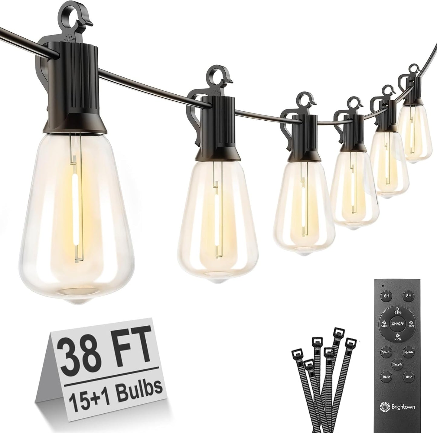 Brightown Outdoor String Lights with Remote