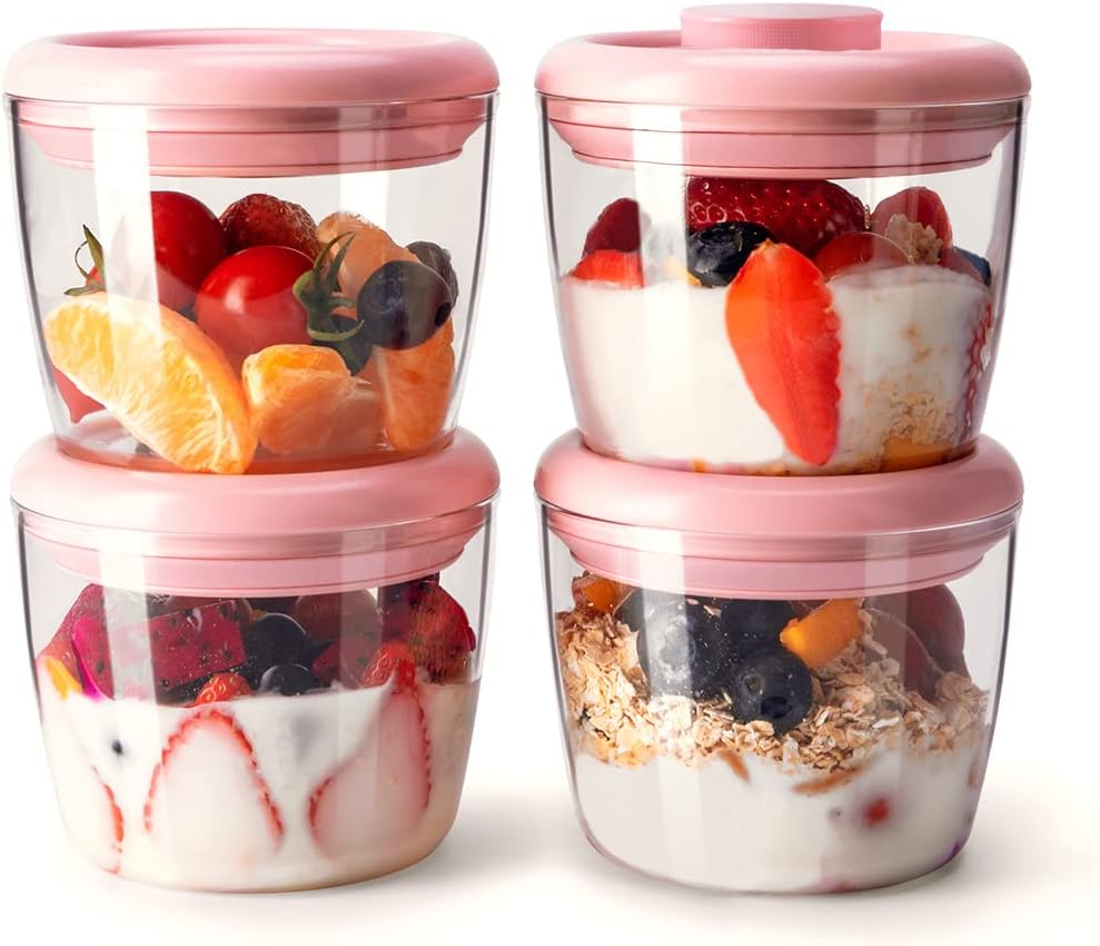 Ankou 400ml Meal Prep Container Set of 4 Pink