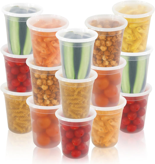 [50 Sets - 32 oz.] Plastic Deli Disposable Food