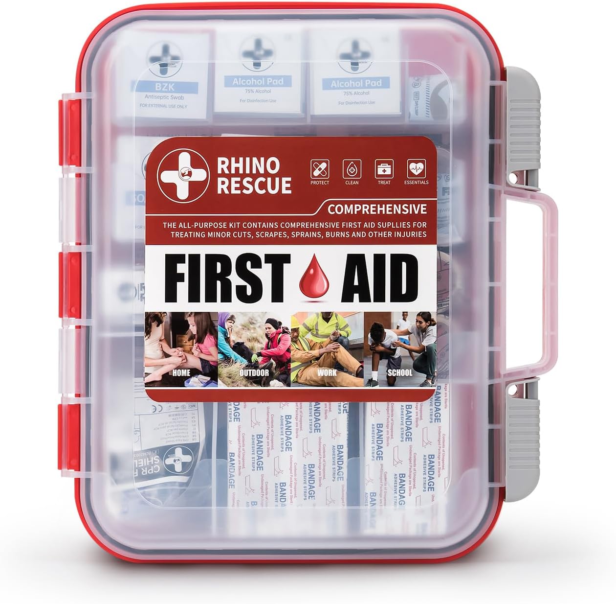 RHINO RESCUE 350 Pieces OSHA All-Purpose First Aid Kit