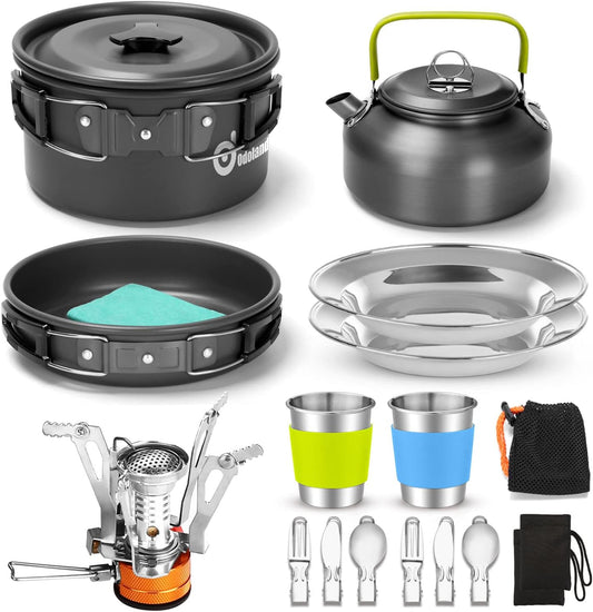 Odoland 16pcs Camping Cookware