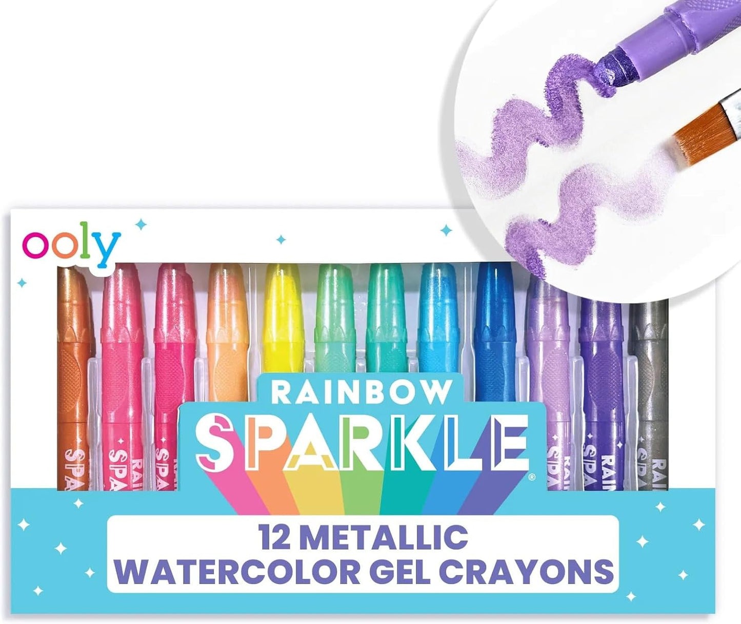 OOLY Rainbow Sparkle Metallic Watercolor Gel Crayons