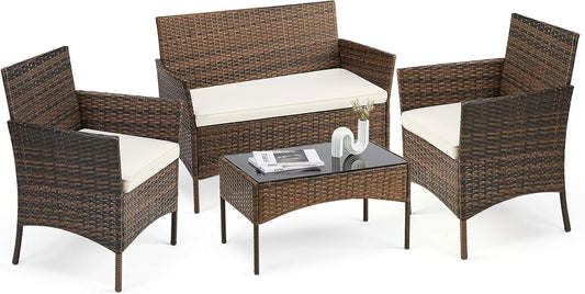 Sweetcrispy Patio Furniture Set 4 Pieces