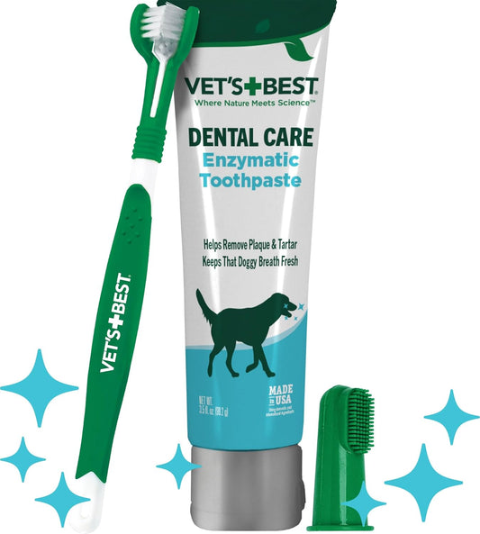 Vet's Best Dog Toothbrush & Enzymatic Toothpaste Kit