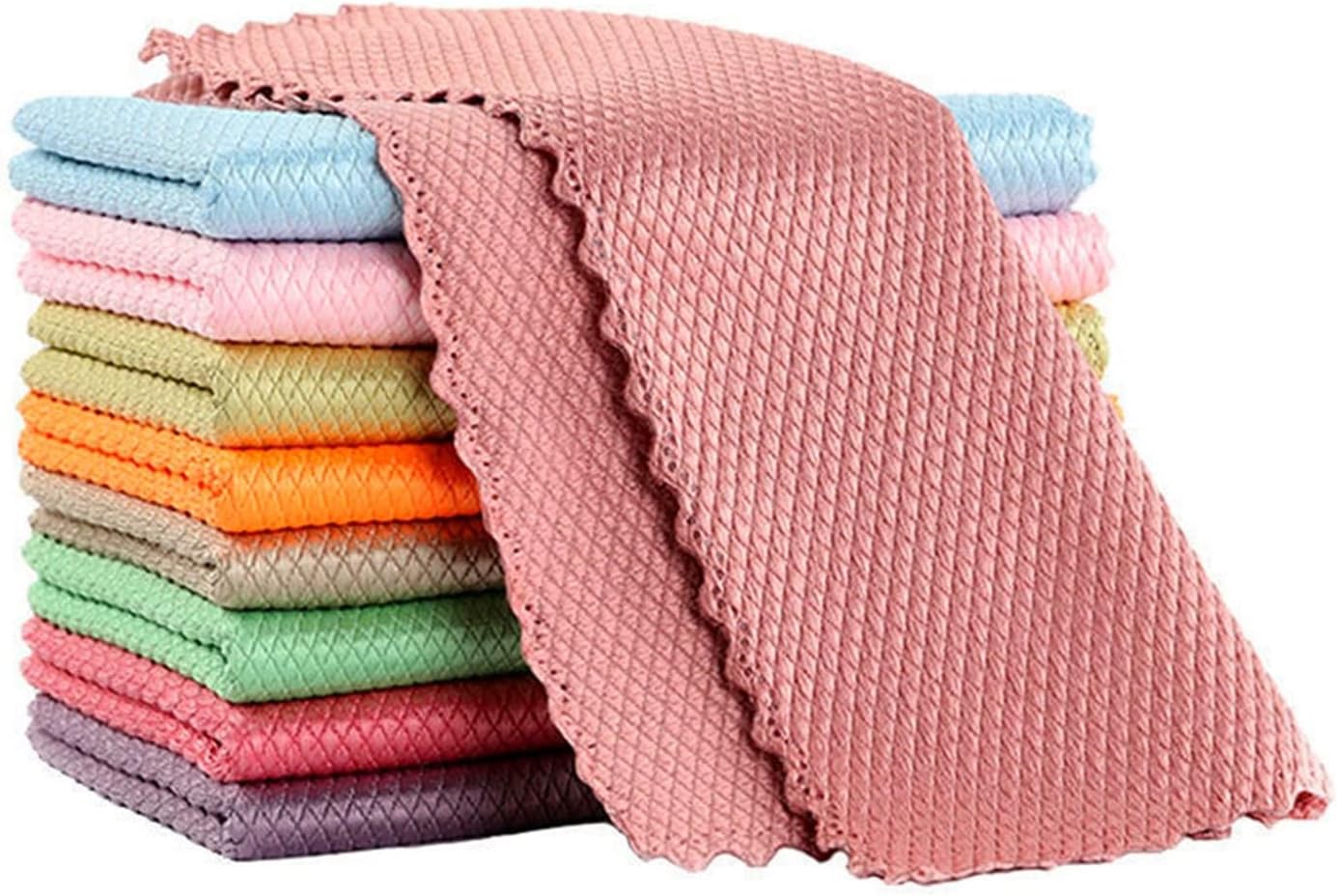 10pcs Cleaning Cloth Fish Scale Cloth