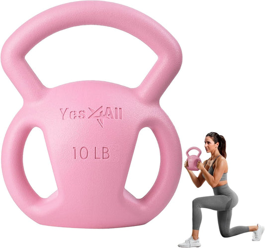 Yes4All Kettlebell 10&15lb Weight with Wide Multigrip