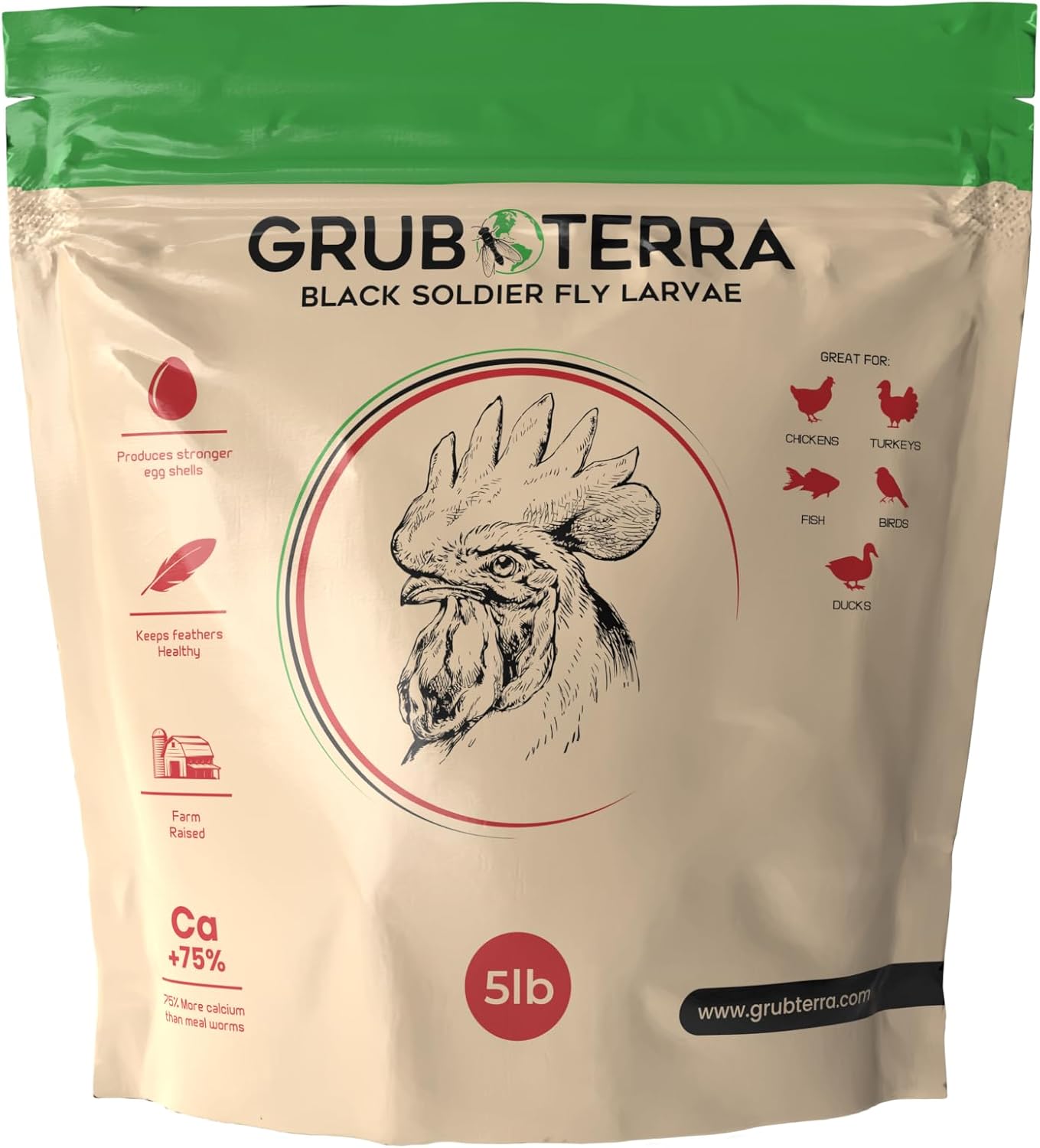 GrubTerra Golden Dried Black Soldier Fly Larvae