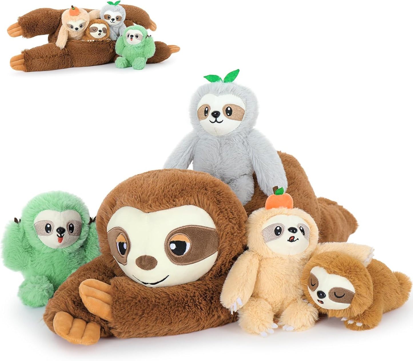 Tezituor Sloth Plush Toy Set of 5