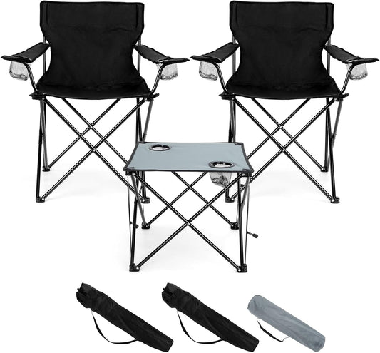 HaSteeL Folding Camping Chair Set of 3