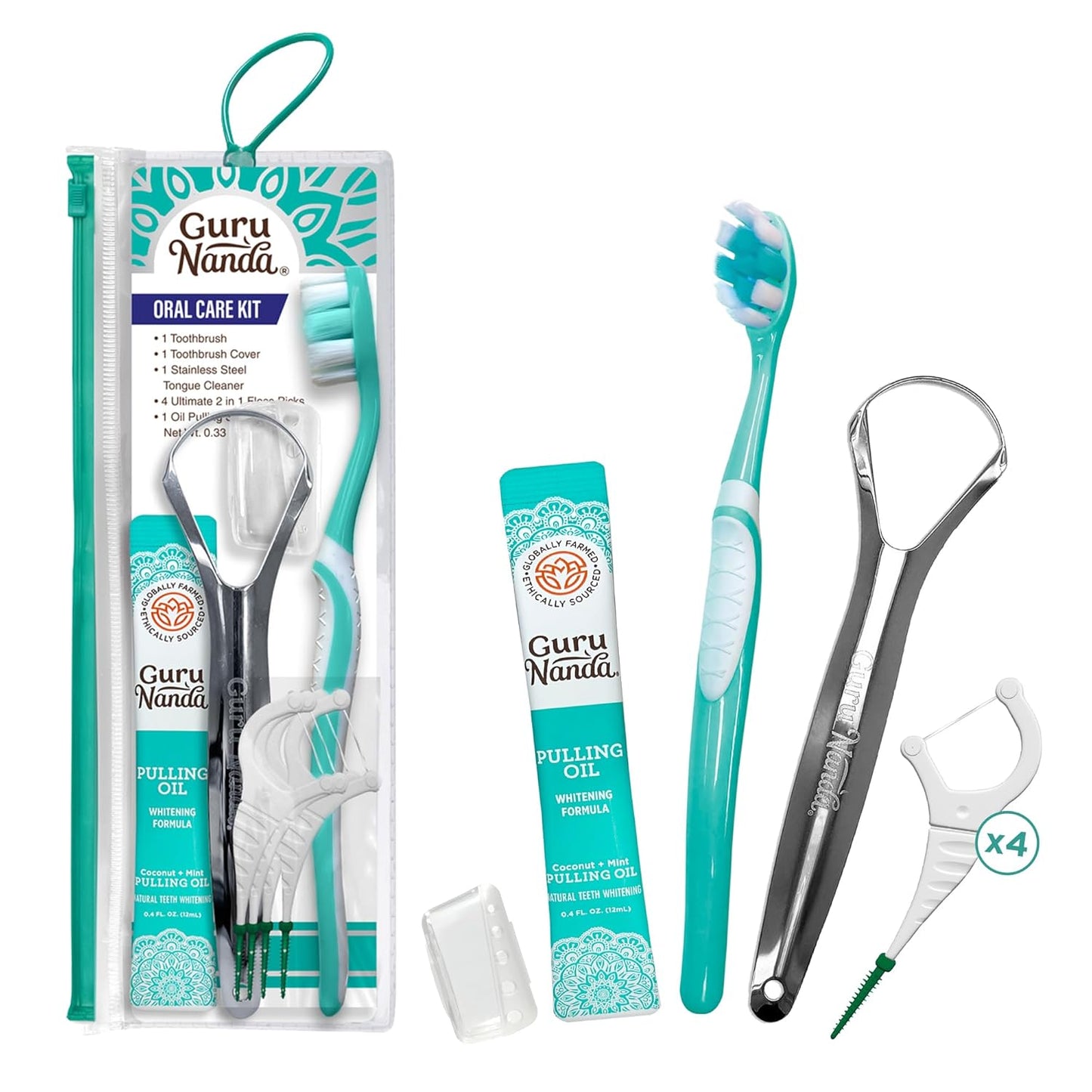 GuruNanda Travel-Friendly Oral Care Kit- 1 Butter on Gums Toothbrush