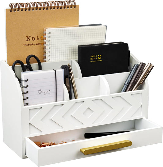 Wood Desk Organizer with Drawers