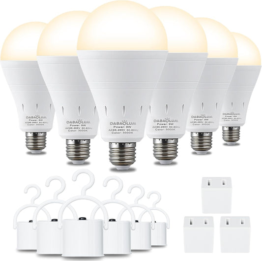 6 Pack Rechargeable Emergency Light Bulbs