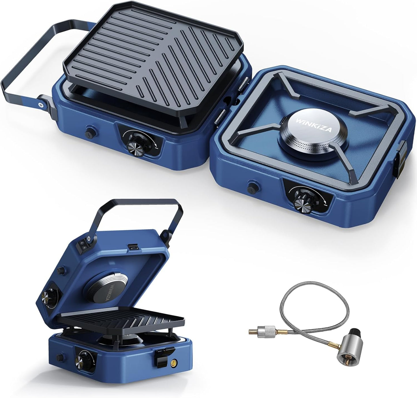 Upgraded WINKIZA 2 Burner Propane Camping Stove with Grill