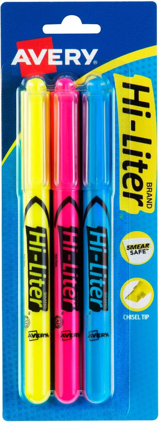 AVERY Hi-Liter Pen-Style Highlighters