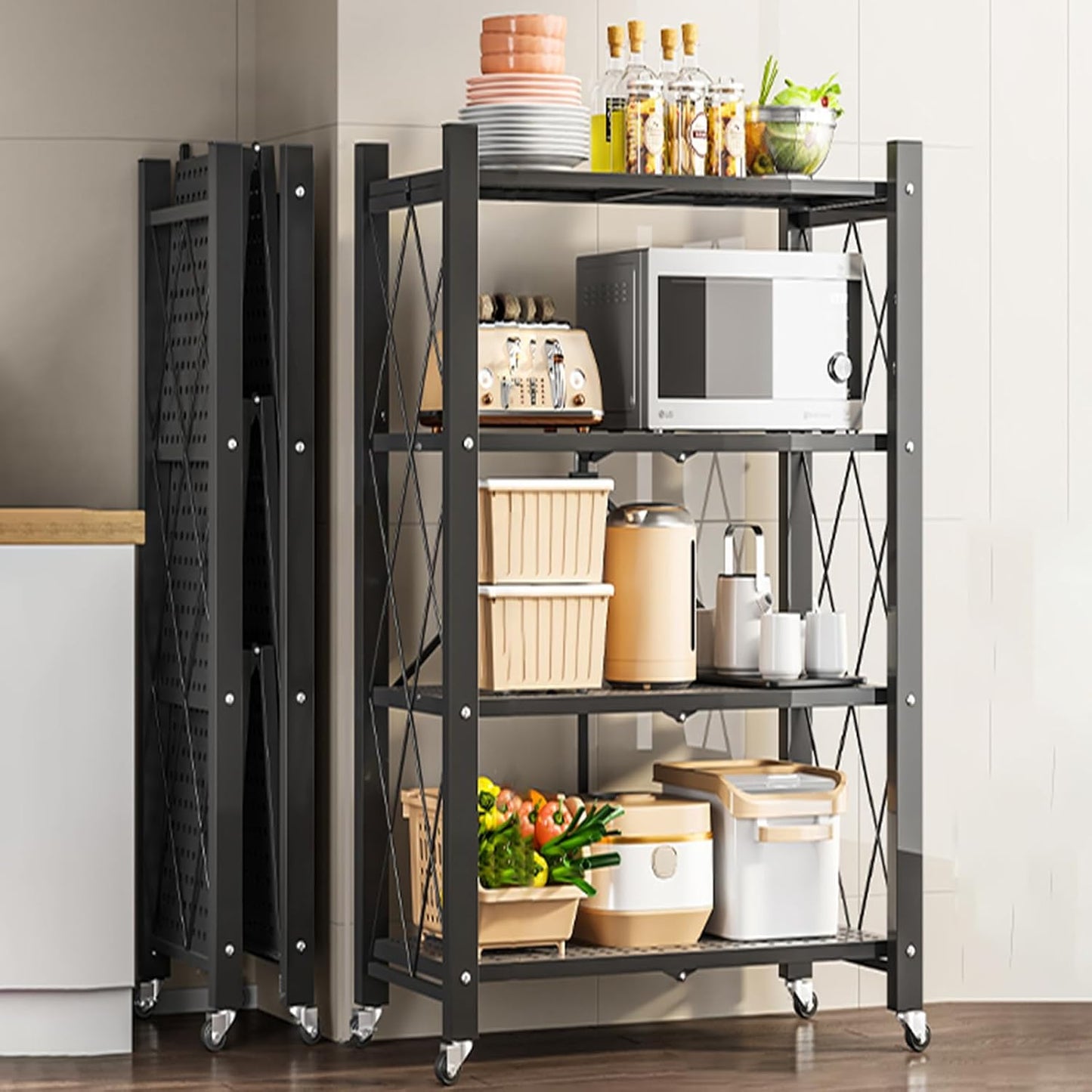 JOYBOS 4-Shelf Foldable Storage