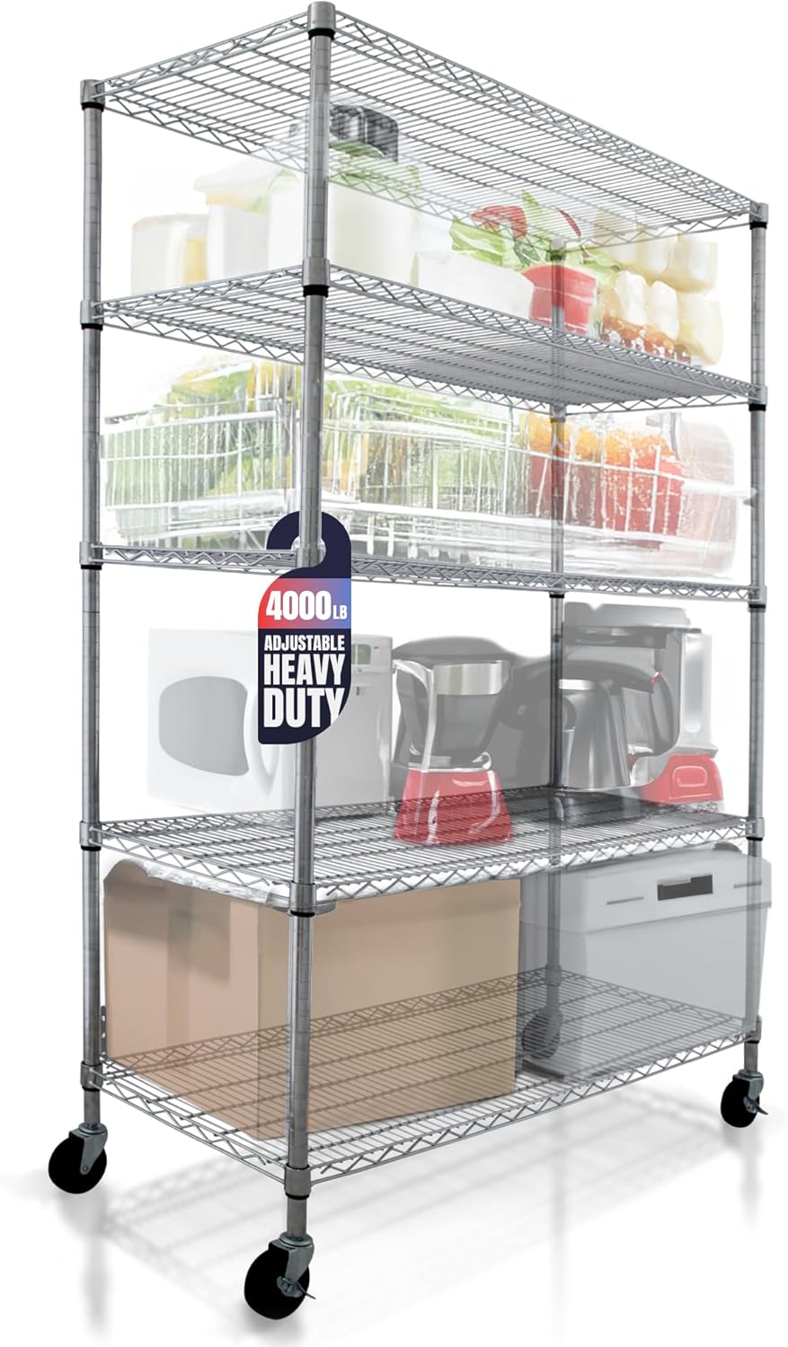 4000 LBS, 48 x 24 x 76, 5-Tier Storage Shelves