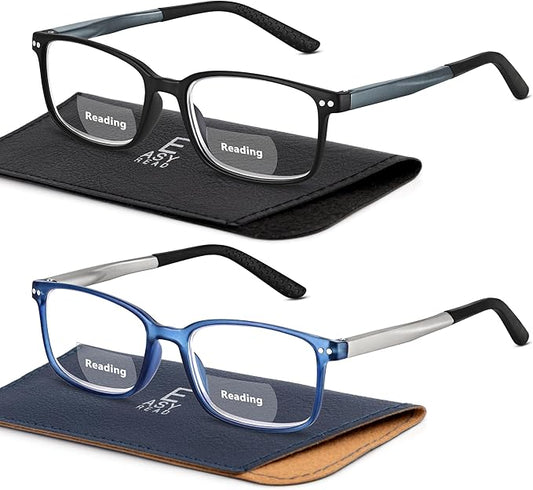 EASY READ 2 Pairs TR90 Bifocal Reading Glasses for Men