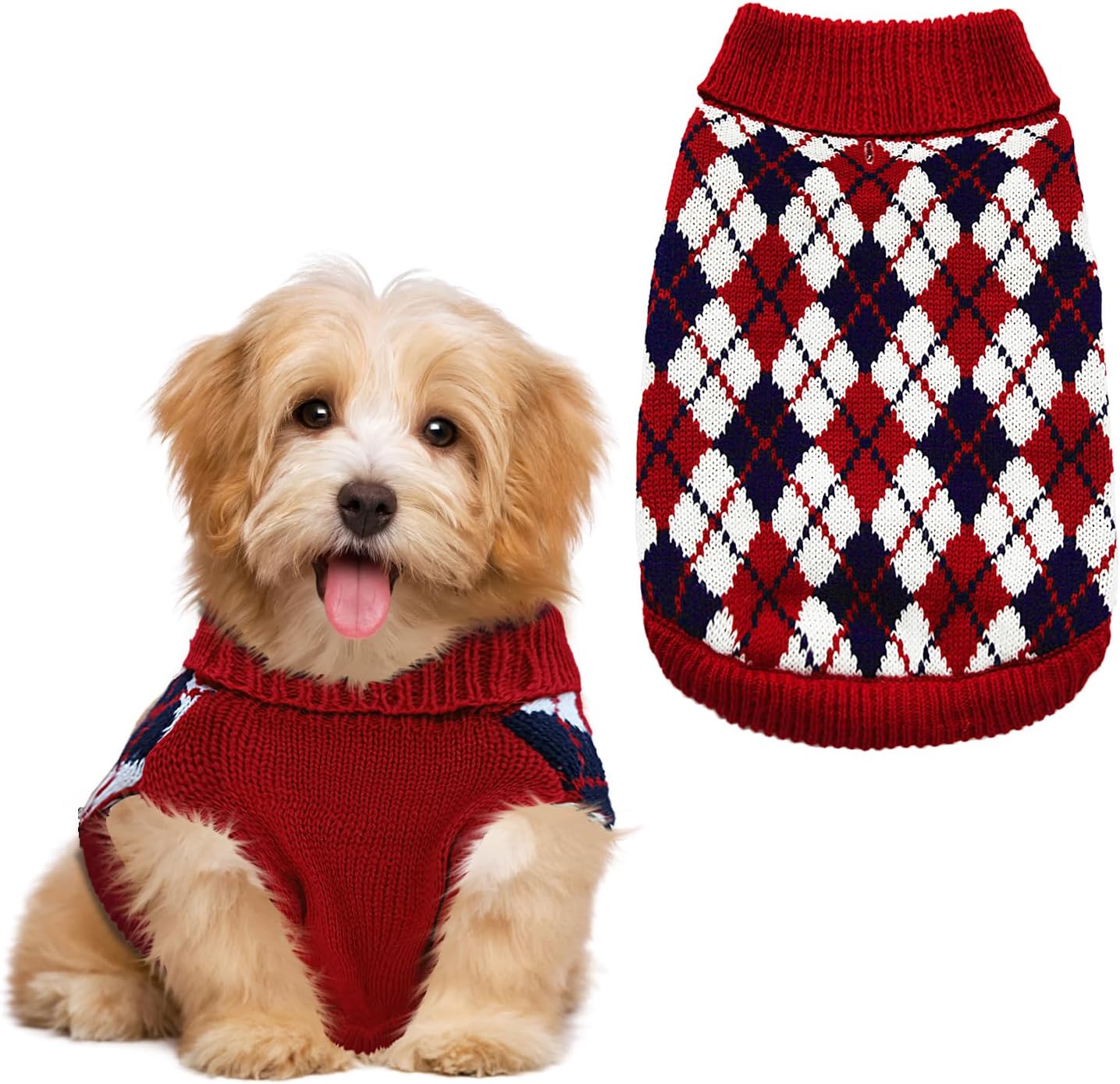 Pet Sweater The Diamond Plaid Cat Dog Shirts