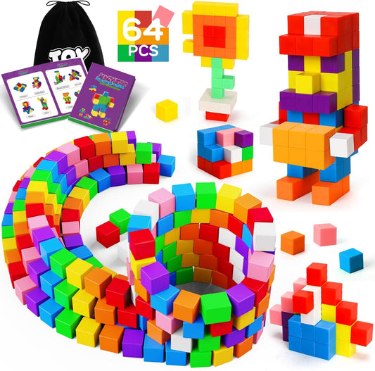 TOY Life 64 Pcs Magnetic Blocks for Toddlers