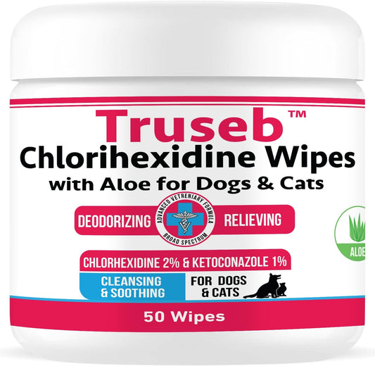 Truseb Topical Ketoconazole and Chlorhexidine Wipes for Dogs