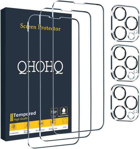 QHOHQ 3 Pack Screen Protector for iPhone 13 Pro