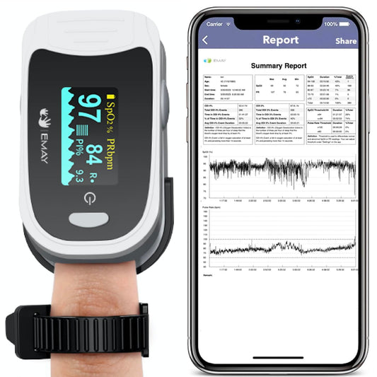 EMAY Sleep Oxygen Monitor with Built-in Recording Capability