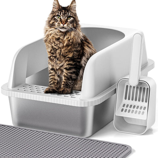 Henkelion Stainless Steel Cat Litter Box