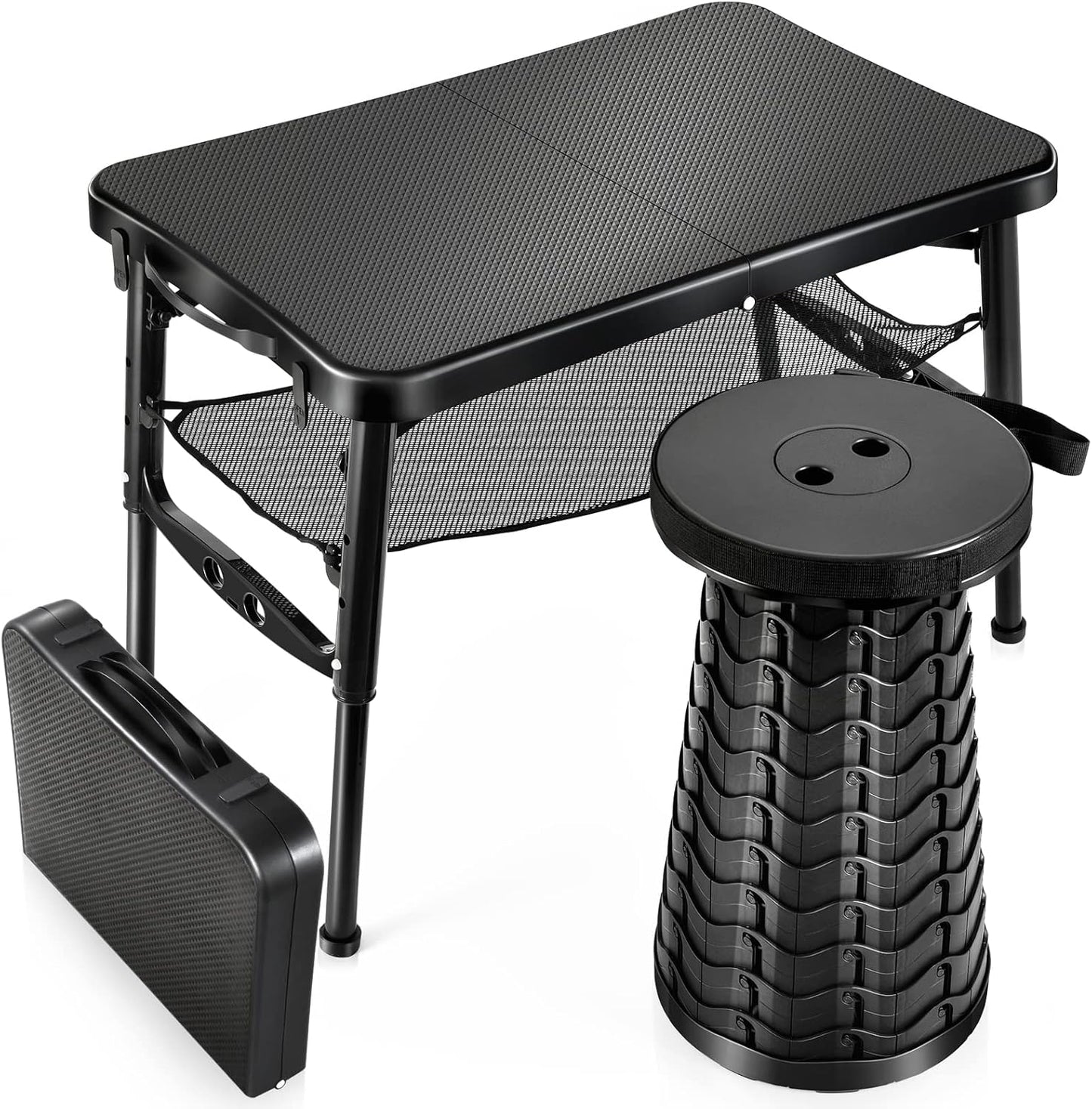 KPR Retractable Small Folding Table and Stool Set