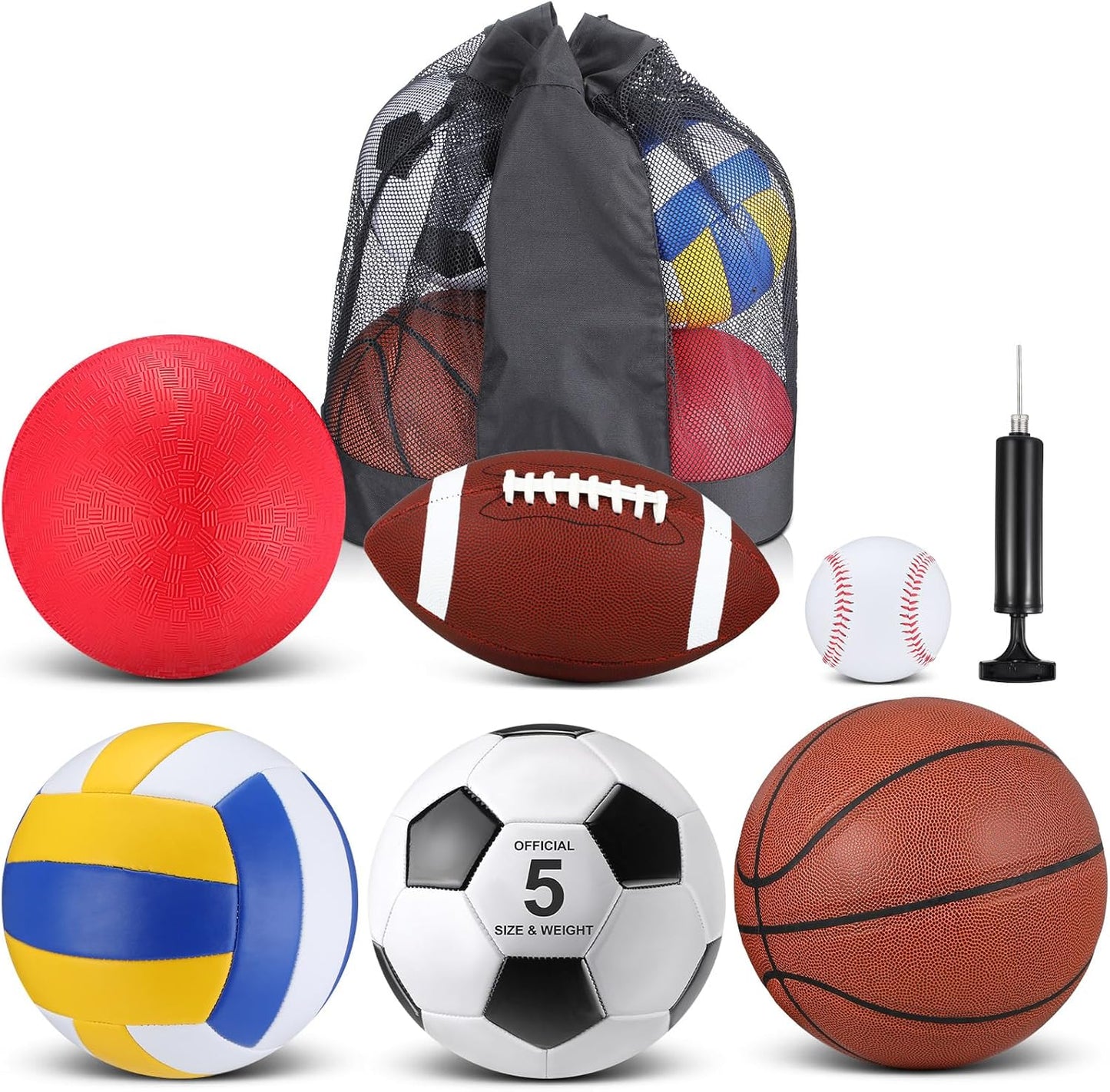 Libima 6 Pcs Multi Sport Ball Set Official Size Football