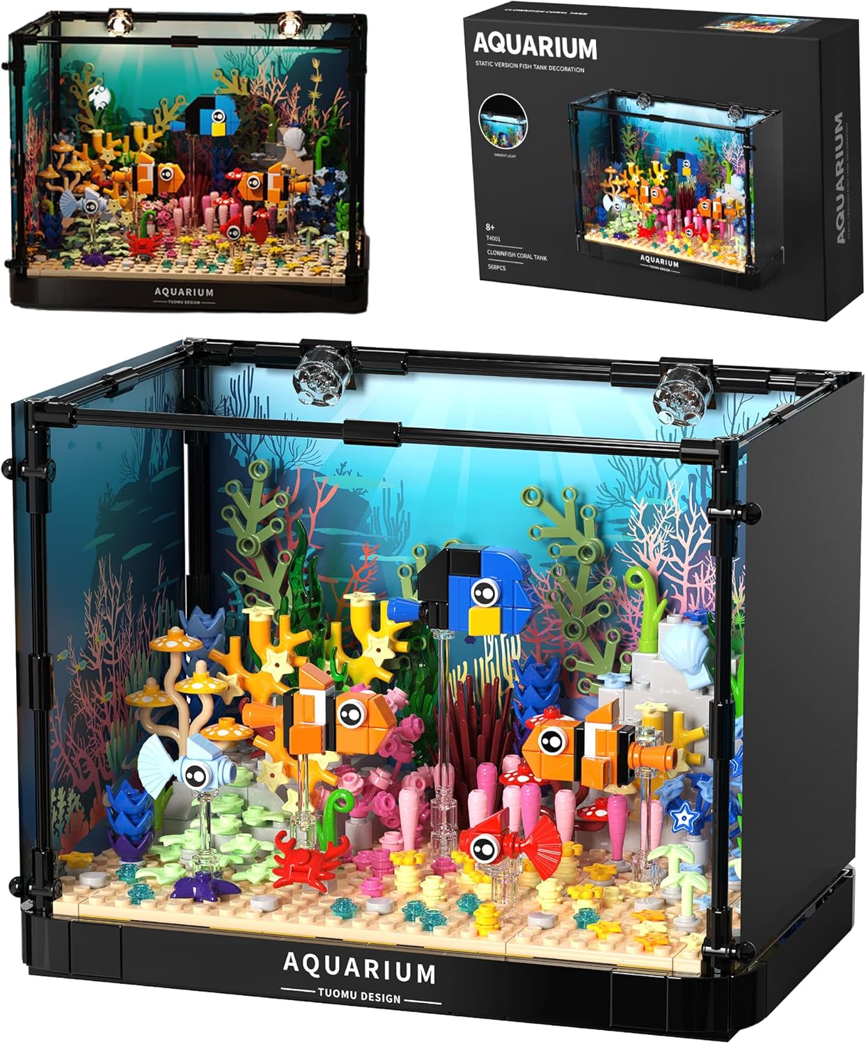 Fish Tank Building Blocks Set with Lighted Aquarium