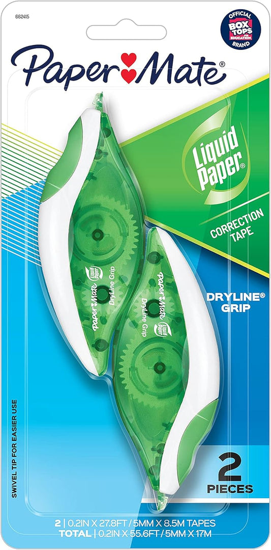 Paper Mate Liquid Paper DryLine Grip Correction White Tape