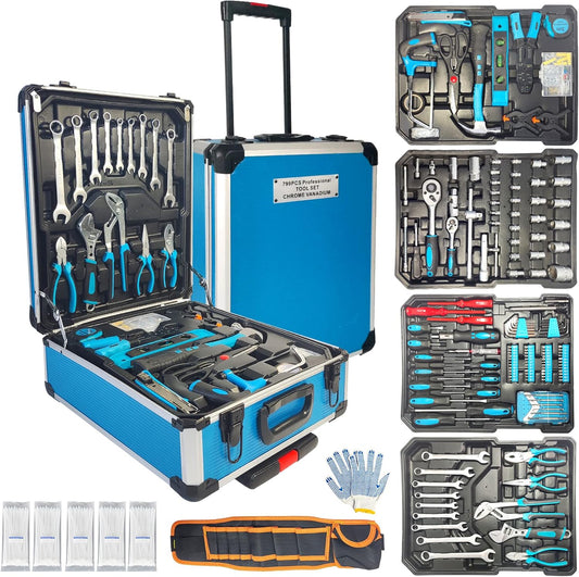 Arcwares 799pcs Aluminum Trolley Case Tool Set