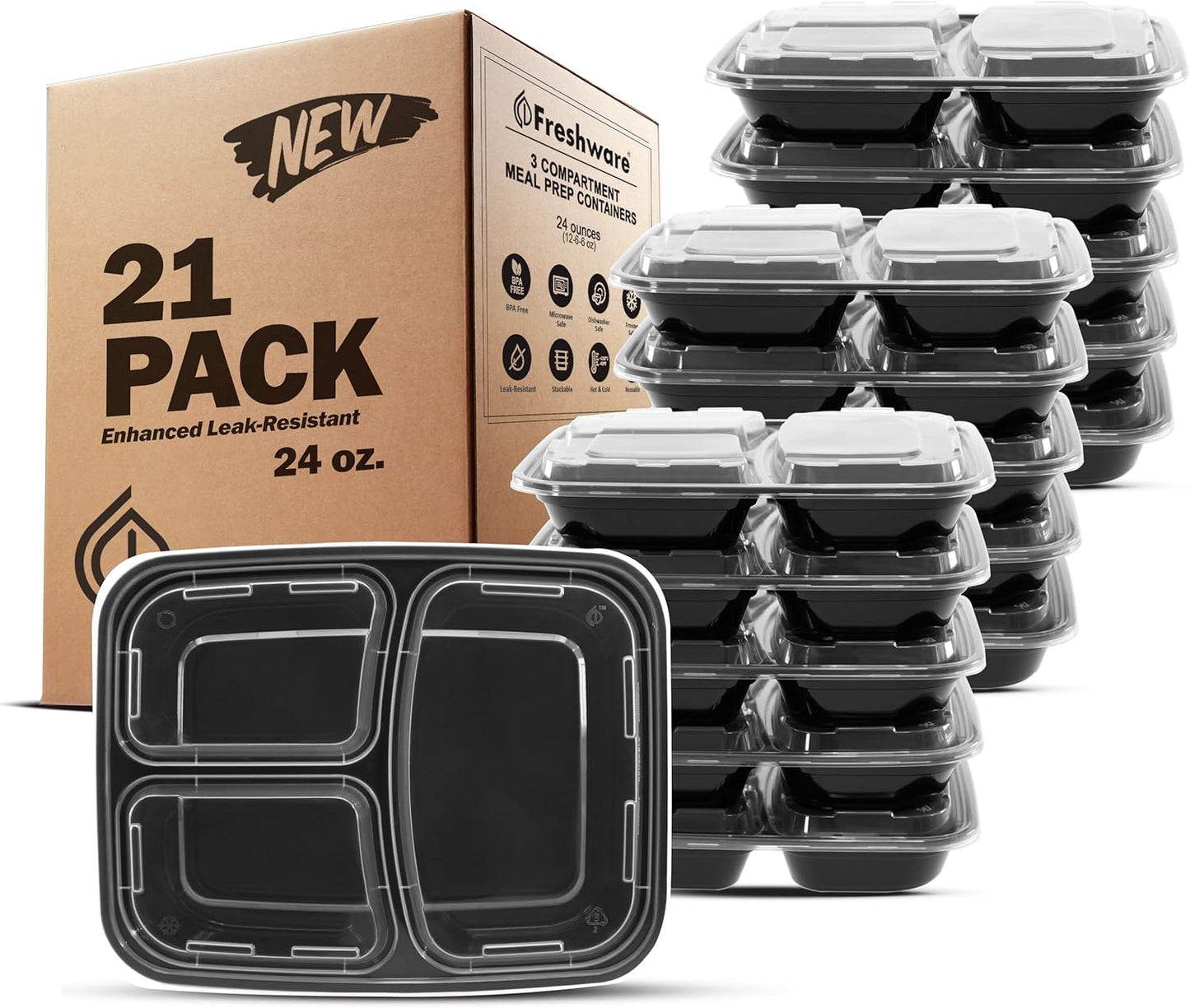 Freshware Meal Prep Containers