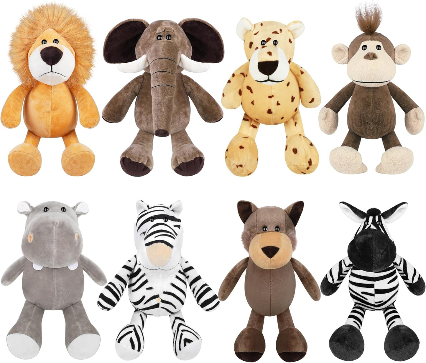 Elcoho 8 Pieces Safari Stuffed Animals