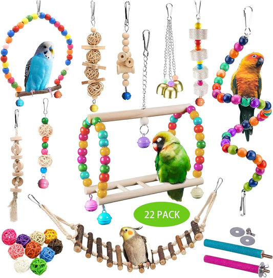 22 Packs Bird Parakeet Cockatiel Toys