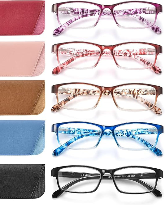 5 Pack Reading Glasses for Men and Women