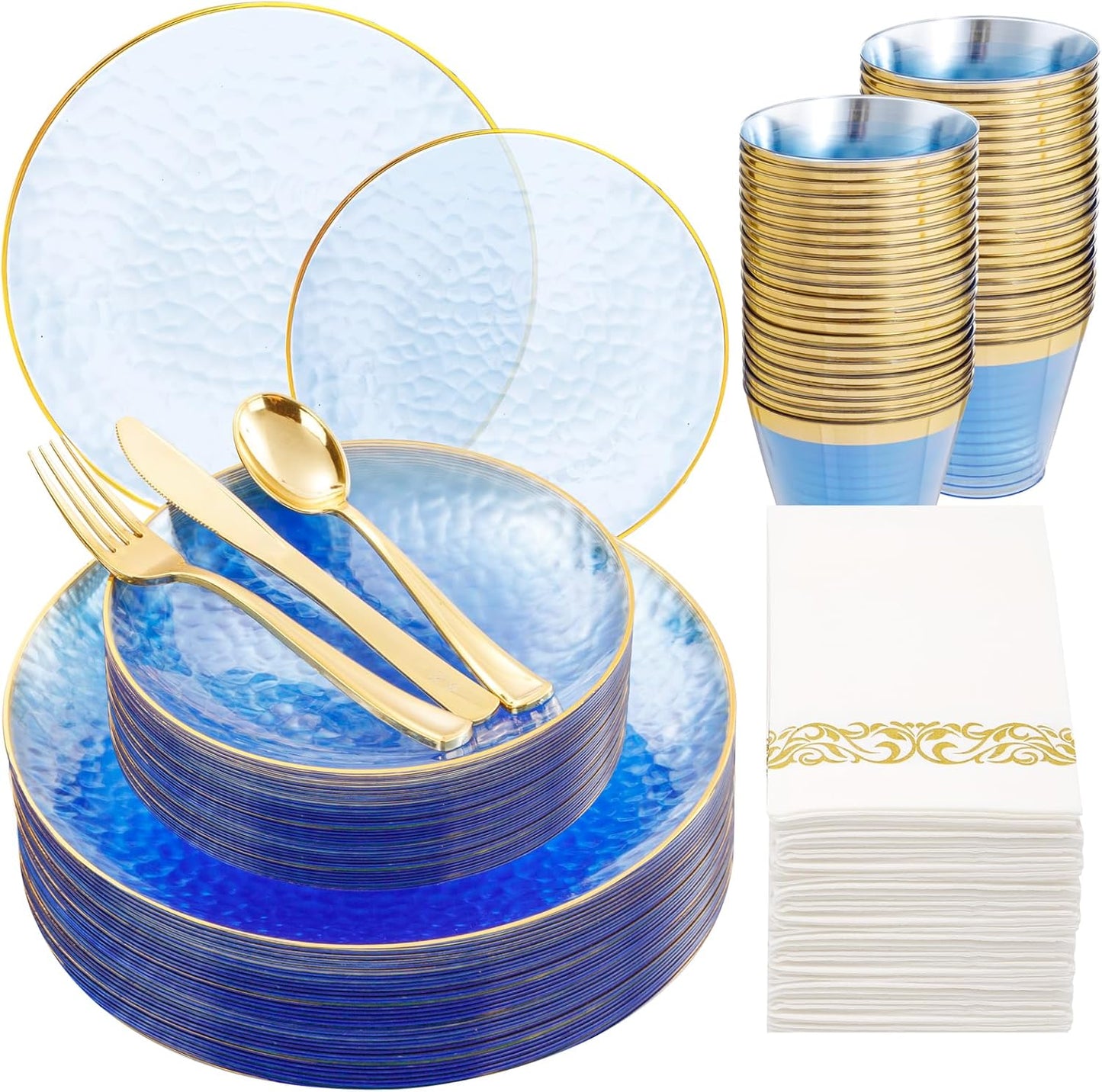 Rubtlamp 175 Pcs Plastic Dinnerware Set