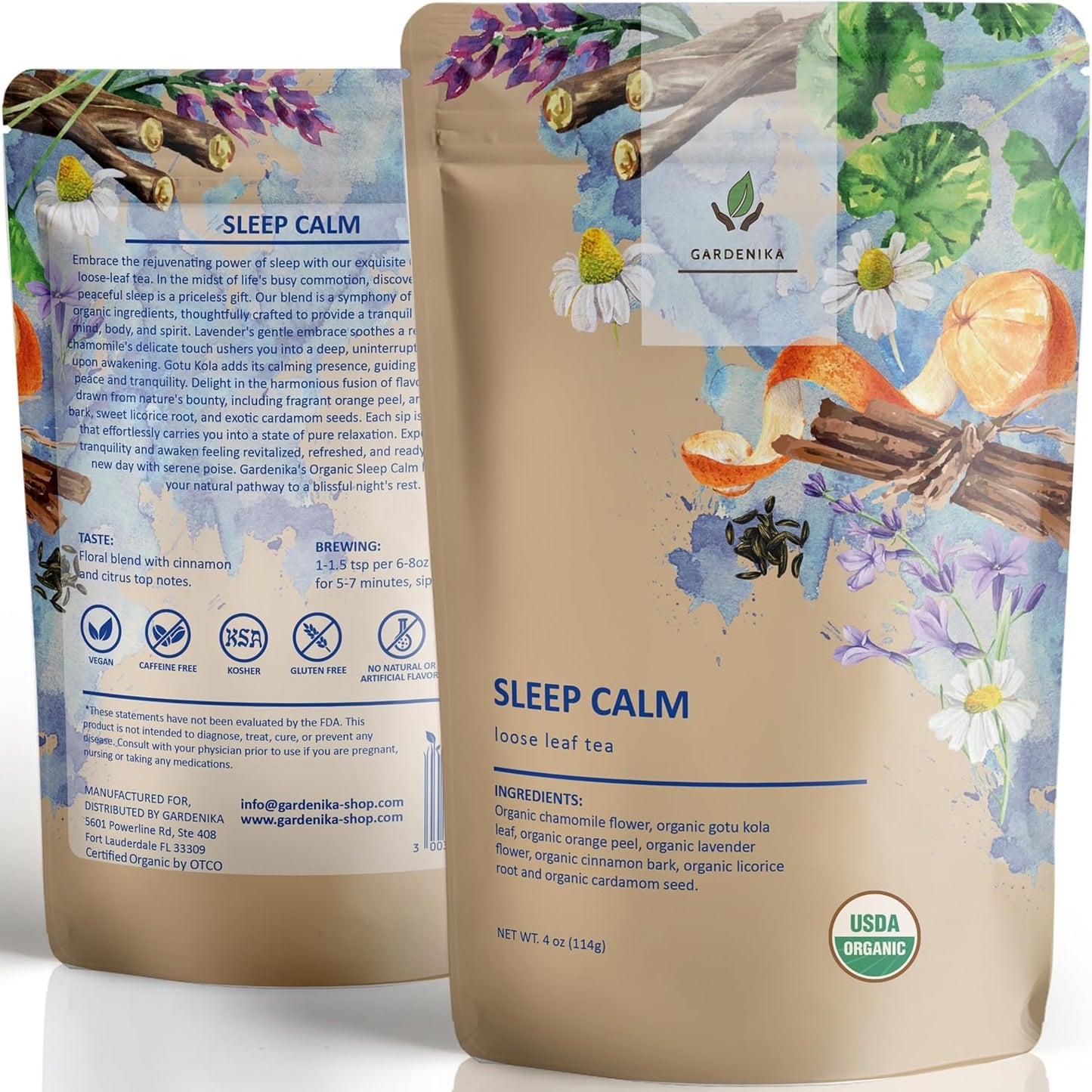 Gardenika Organic Sleep Loose Leaf Tea with Chamomile and Lavender Flowers