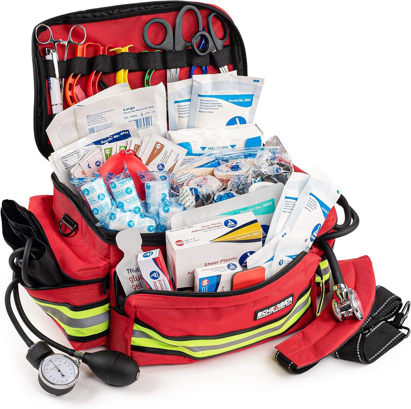 Scherber First Responder Fully-Stocked Professional Essentials EMT/EMS Trauma Kit