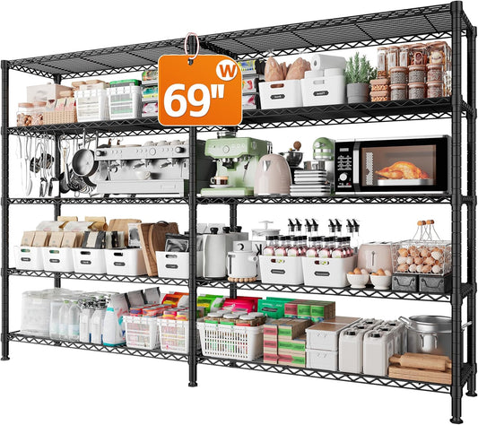 REIBII 69" W Storage Shelves 1600LBS